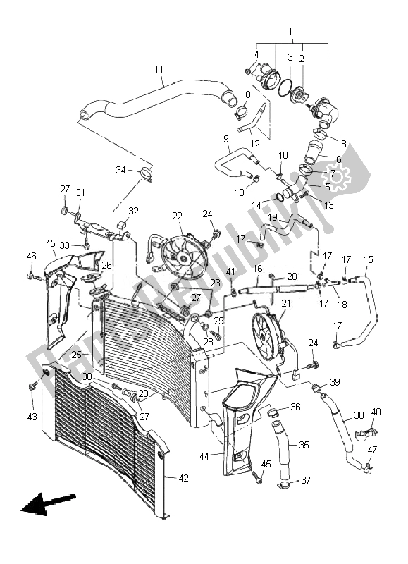 Tutte le parti per il Tubo Del Radiatore del Yamaha FZ1 N Fazer 1000 2010