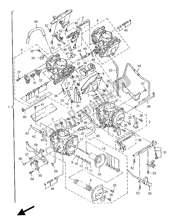 Toutes les pièces pour le Carburateur 2 (pour Le Canada) du Yamaha XVZ 1300 Royalstar 1996