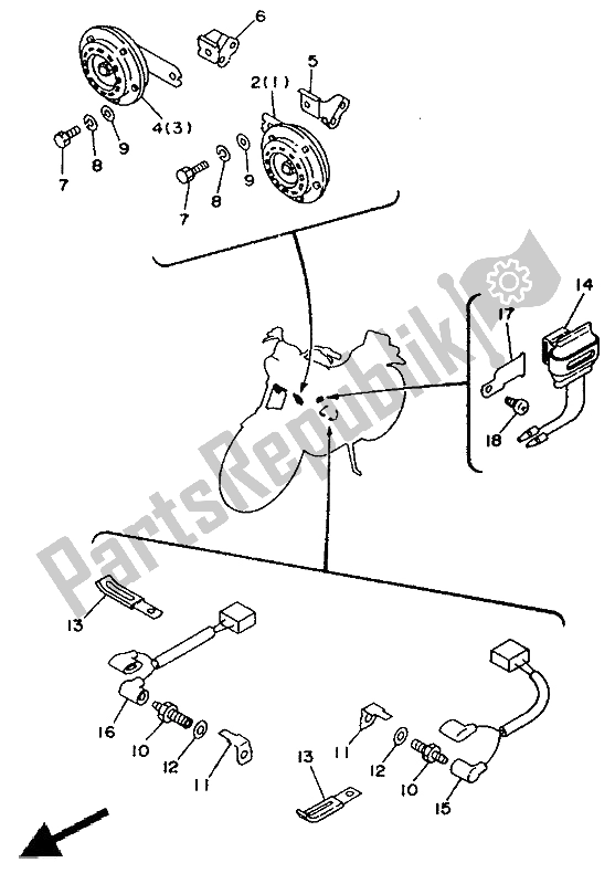 Toutes les pièces pour le Alternatif (électrique) du Yamaha XV 750 Virago 1992