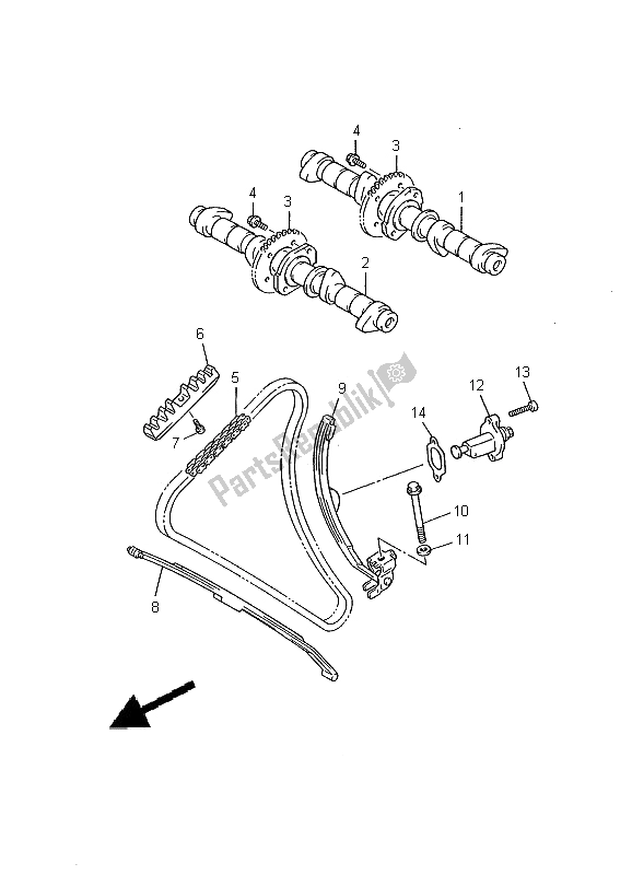 Toutes les pièces pour le Arbre à Cames Et Chaîne du Yamaha XJ 600N 2000