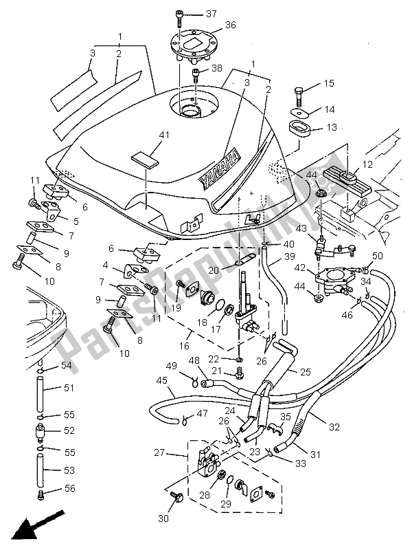 Todas las partes para Depósito De Combustible de Yamaha TDM 850 1998