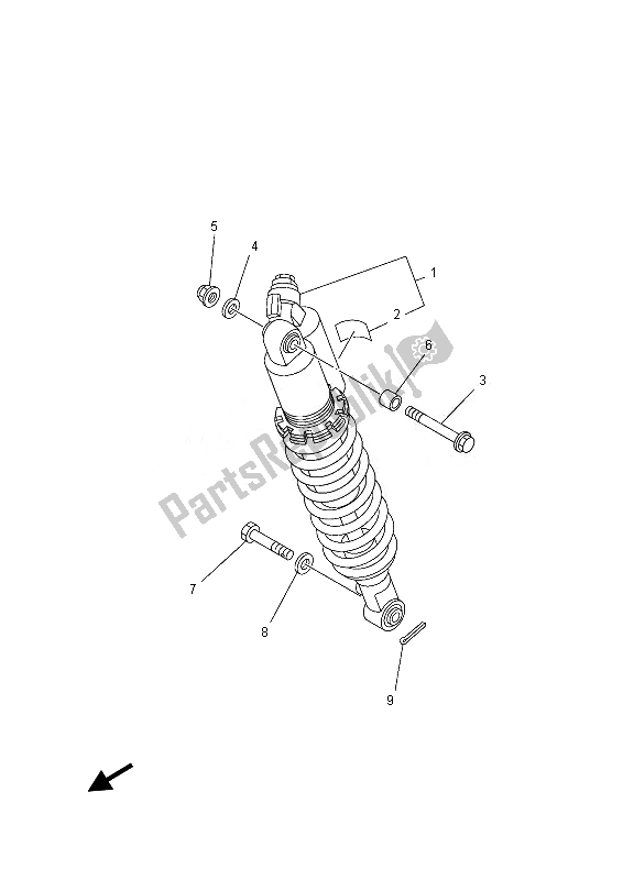 All parts for the Rear Suspension of the Yamaha YFZ 450 RD 2013