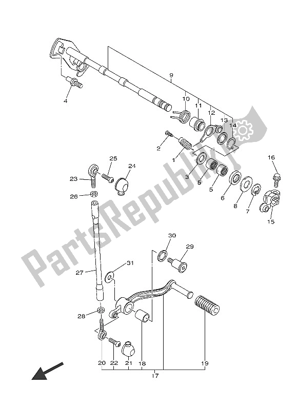 Tutte le parti per il Albero Del Cambio del Yamaha MT 10 1000 2016