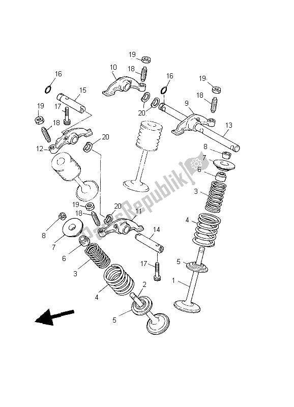 Tutte le parti per il Valvola del Yamaha XT 600E 2002