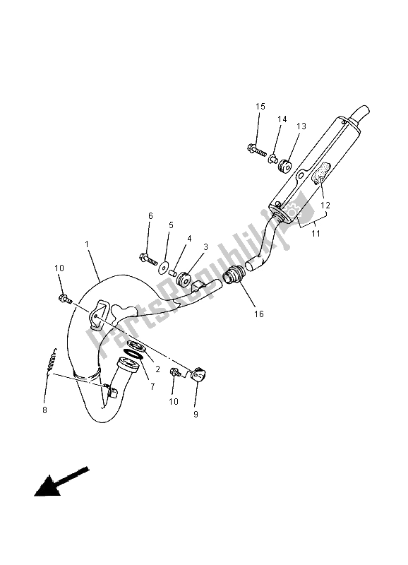 Toutes les pièces pour le échappement du Yamaha YZ 80 SW LW 2000