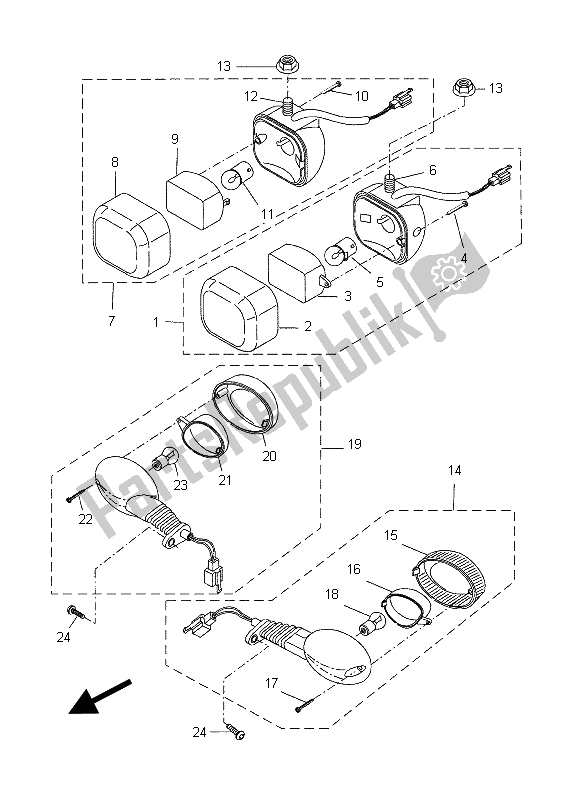 Wszystkie części do ? Wiat? O Migacza Yamaha CW 50 2015