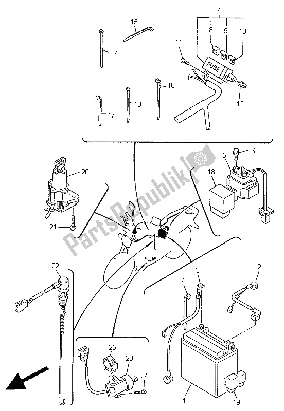 Toutes les pièces pour le électrique 2 du Yamaha XJR 1200 1998