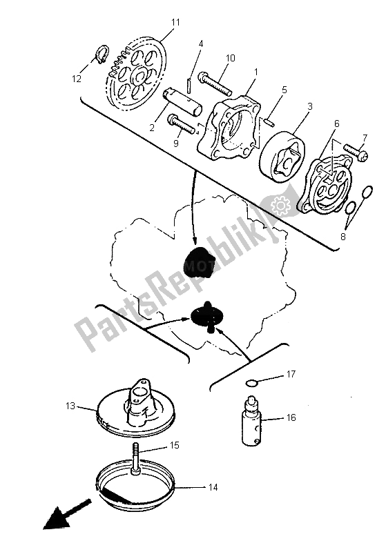 Tutte le parti per il Pompa Dell'olio del Yamaha XJ 600S 1999