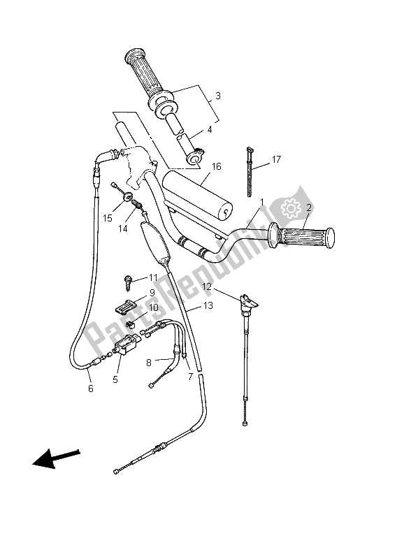 All parts for the Steering Handle & Cable of the Yamaha PW 80 2006