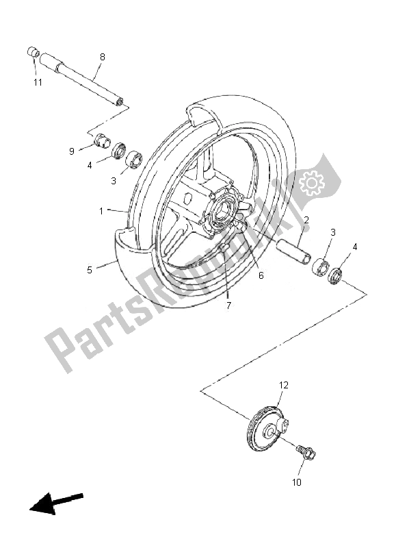 Tutte le parti per il Ruota Anteriore del Yamaha FJR 1300 AS 2010