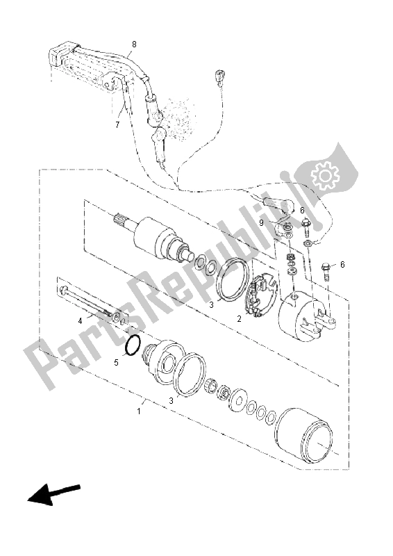 All parts for the Starting Motor of the Yamaha YP 250R X MAX 2011