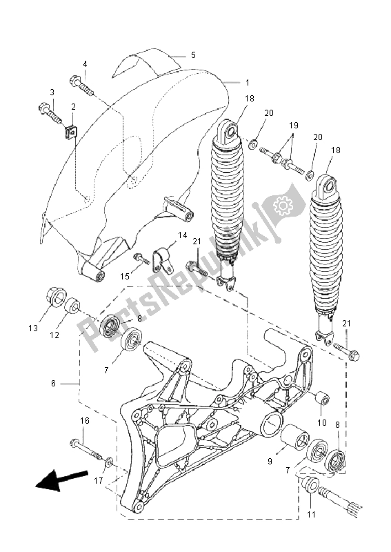 Wszystkie części do Tylne Rami? I Zawieszenie Yamaha VP 125 X City 2011