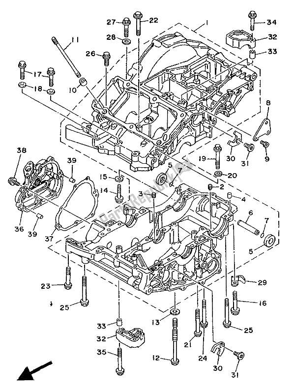 Todas as partes de Bloco Do Motor do Yamaha TDM 850 1992