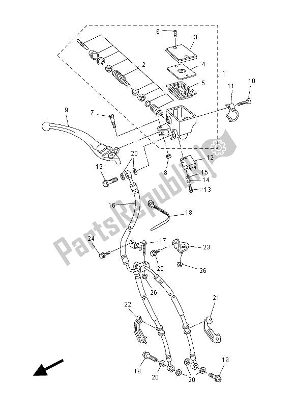 Tutte le parti per il Pompa Freno Anteriore del Yamaha FZ1 S 1000 2012