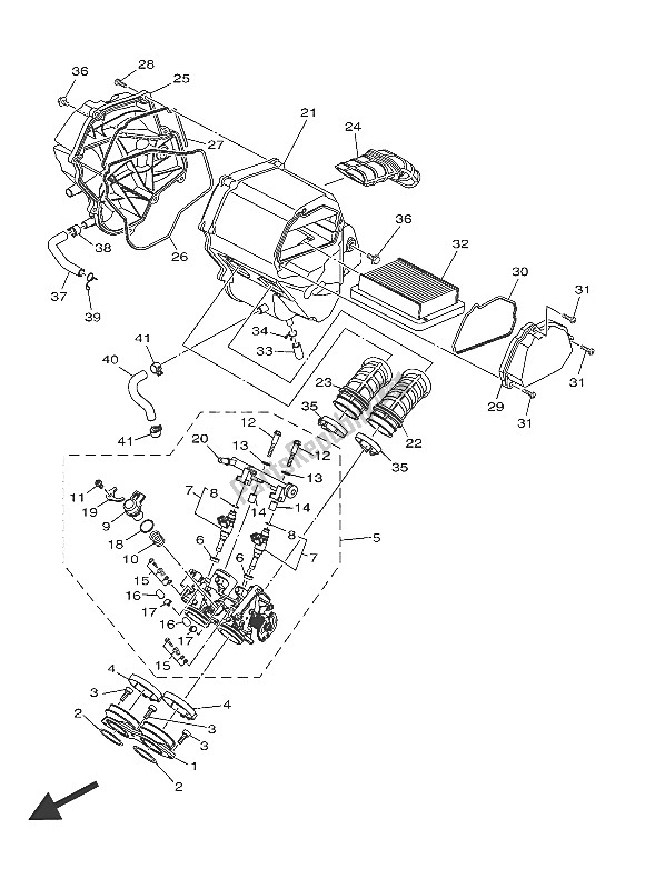 Todas as partes de Ingestão do Yamaha MT 03A 660 2016