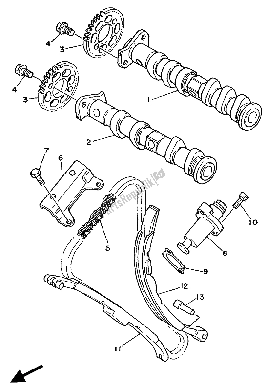 Todas las partes para árbol De Levas Y Cadena de Yamaha XTZ 750 Supertenere 1990