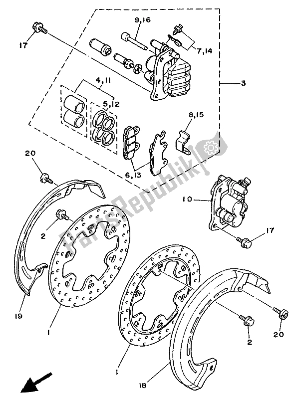 Tutte le parti per il Pinza Freno Anteriore del Yamaha XTZ 750 Supertenere 1994