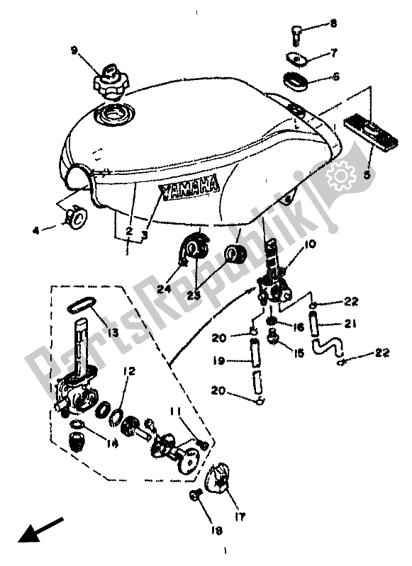 Tutte le parti per il Serbatoio Di Carburante del Yamaha RD 350F 1985