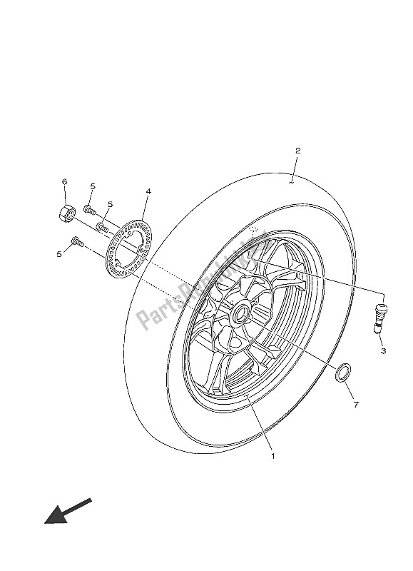 All parts for the Rear Wheel of the Yamaha MW 125A 2016
