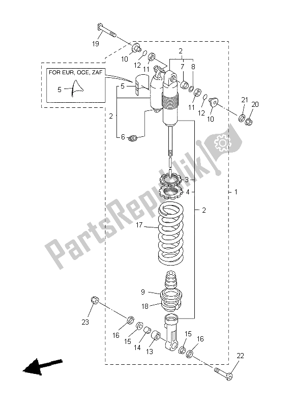 All parts for the Rear Suspension of the Yamaha WR 450F 2009