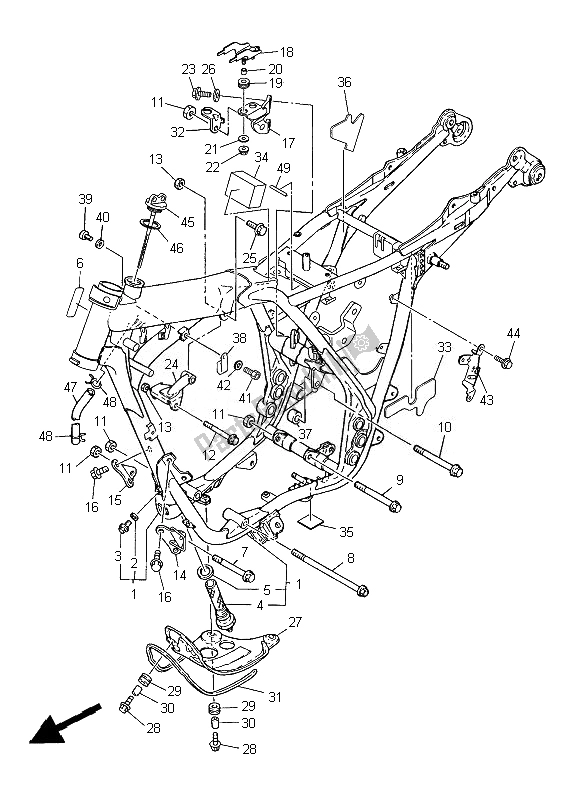 Toutes les pièces pour le Cadre du Yamaha SR 400 2014