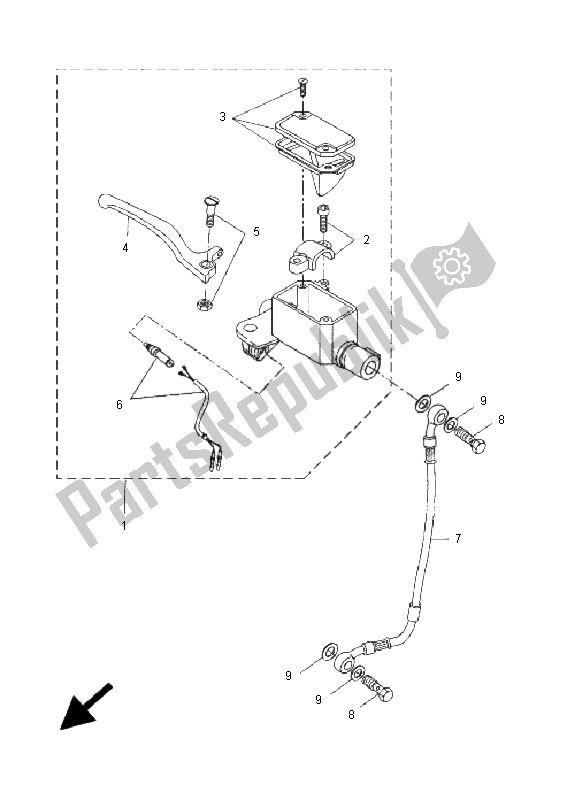 Wszystkie części do Przedni Cylinder G?ówny Yamaha CW 50 RS NB BWS 2006