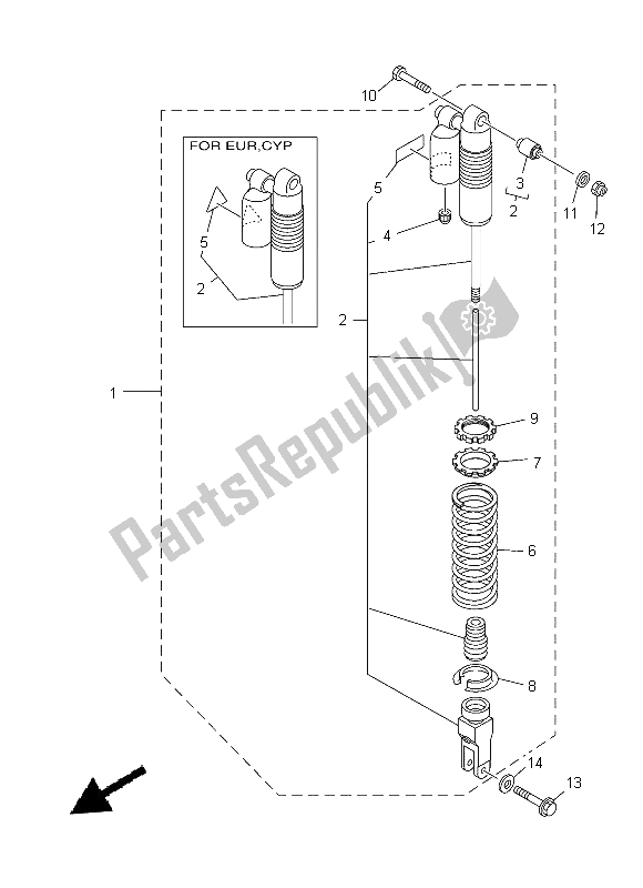 Tutte le parti per il Sospensione Posteriore del Yamaha YZ 85 LW 2014