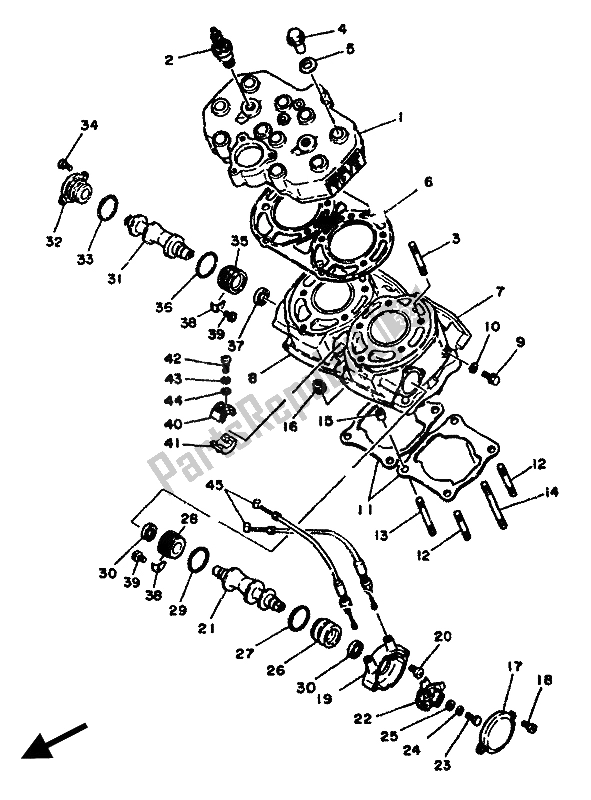 Toutes les pièces pour le Cylindre du Yamaha RD 350F 1985