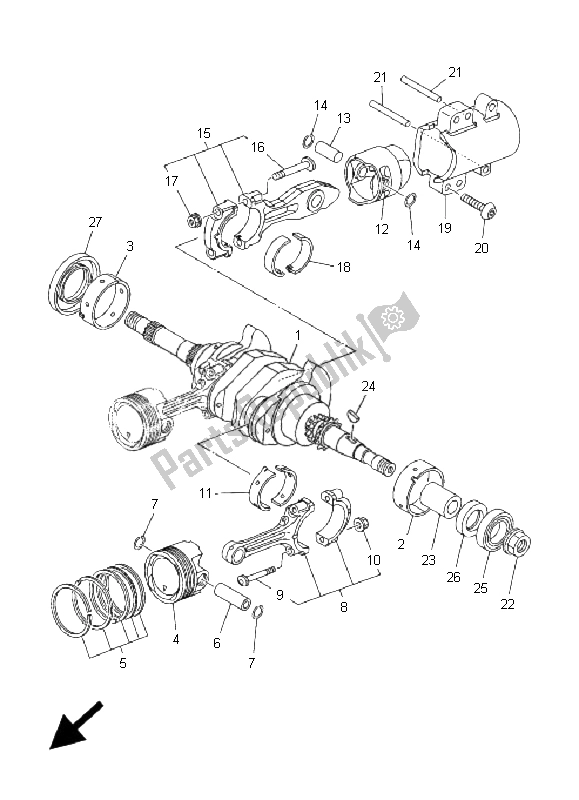 Todas las partes para Cigüeñal Y Pistón de Yamaha XP 500A T MAX 2005