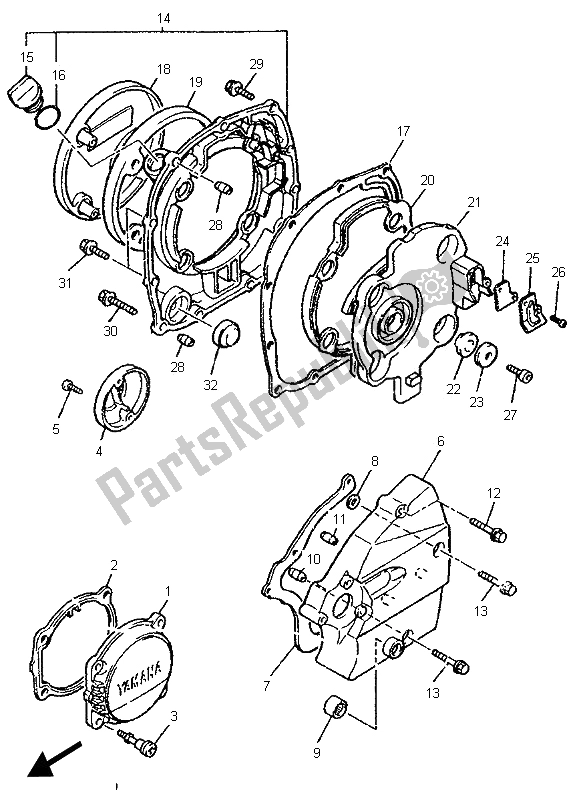 Tutte le parti per il Coperchio Del Carter 1 del Yamaha XJR 1200 1995