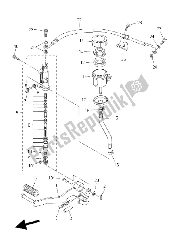 Wszystkie części do Tylny Cylinder G?ówny Yamaha FZ1 S Fazer 1000 2009