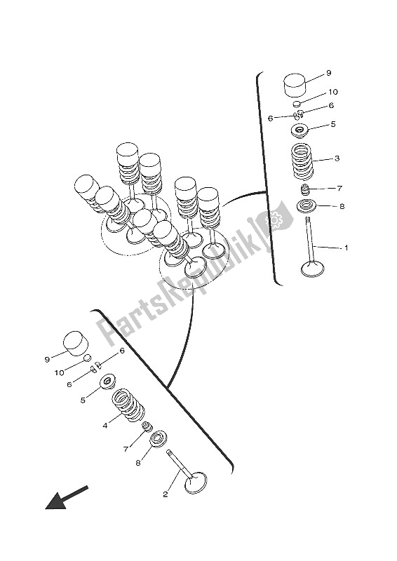 Wszystkie części do Zawór Yamaha MT-07 A 700 2016
