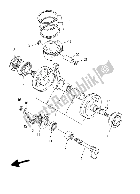 Tutte le parti per il Albero Motore E Pistone del Yamaha YZ 426F 2002