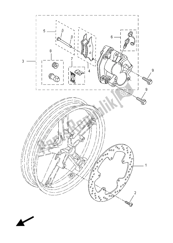 Toutes les pièces pour le étrier De Frein Avant du Yamaha YZF R 125 2012