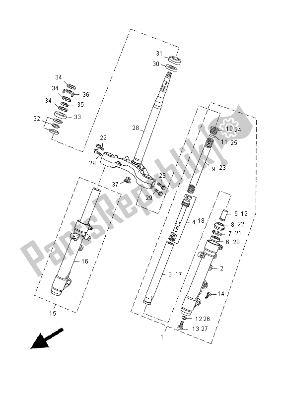 All parts for the Steering of the Yamaha YP 250R 2014