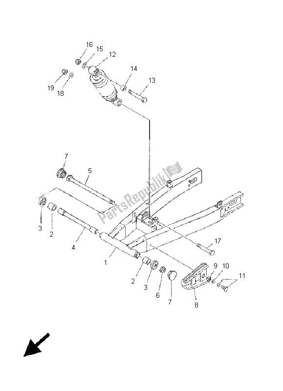 Wszystkie części do Tylne Rami? I Zawieszenie Yamaha TZR 50 2009