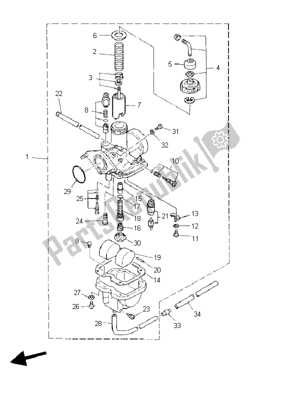 Todas las partes para Carburador de Yamaha YFM 125 Breeze 2003