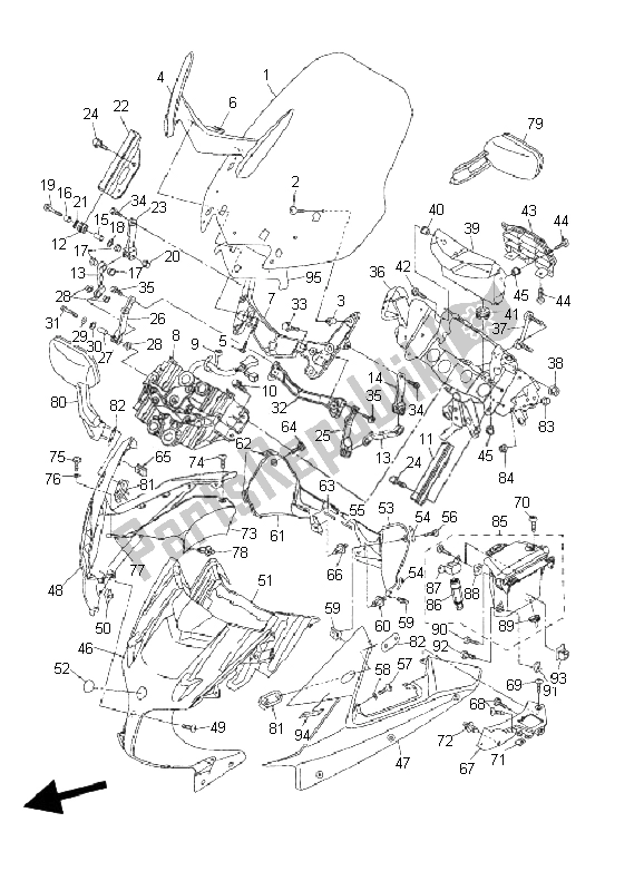 Todas las partes para Carenado 1 de Yamaha FJR 1300 AS 2006