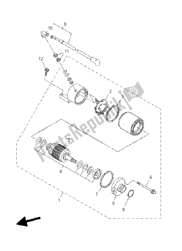 Toutes les pièces pour le Demarreur du Yamaha YFM 350 Grizzly 2X4 2008