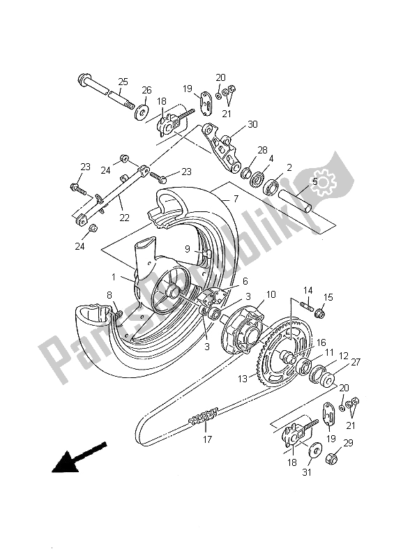 Tutte le parti per il Ruota Posteriore del Yamaha XJ 600N 2000