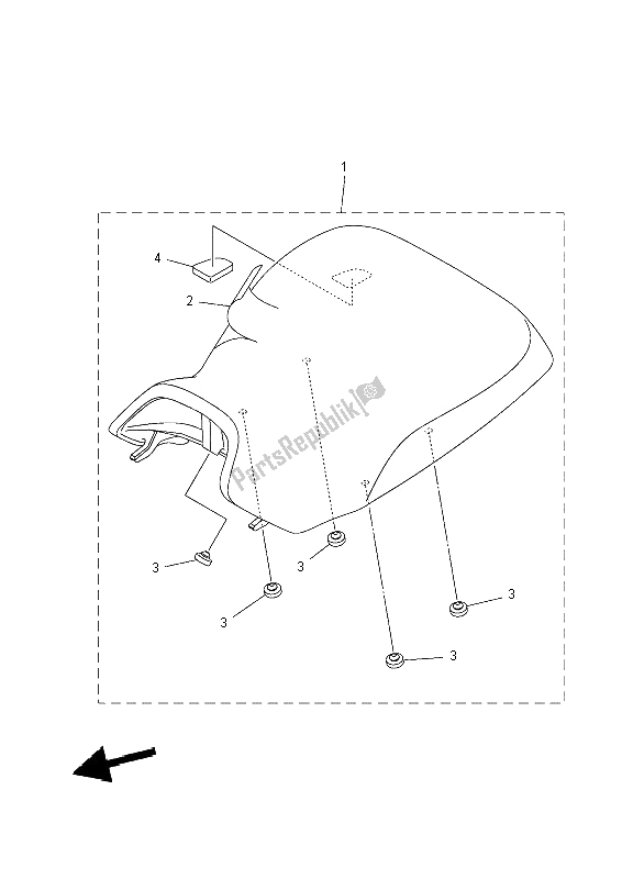 All parts for the Seat of the Yamaha YFM 700 Fwad Dpbse Grizzly 4X4 2014