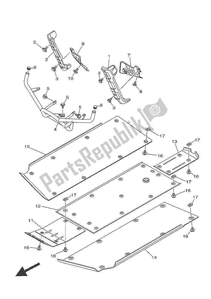 All parts for the Guard of the Yamaha YXE 700 ES 2016