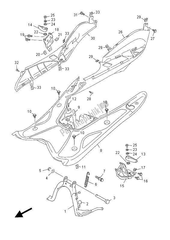 Wszystkie części do Podstawka I Podnó? Ek Yamaha YN 50F 2015