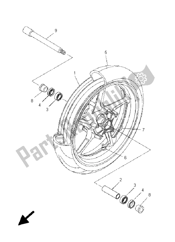 Tutte le parti per il Ruota Anteriore del Yamaha FZ1 N Fazer 1000 2008