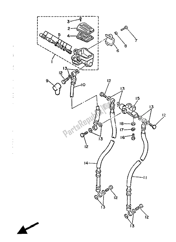Tutte le parti per il Pompa Freno Anteriore del Yamaha XJ 900 1986