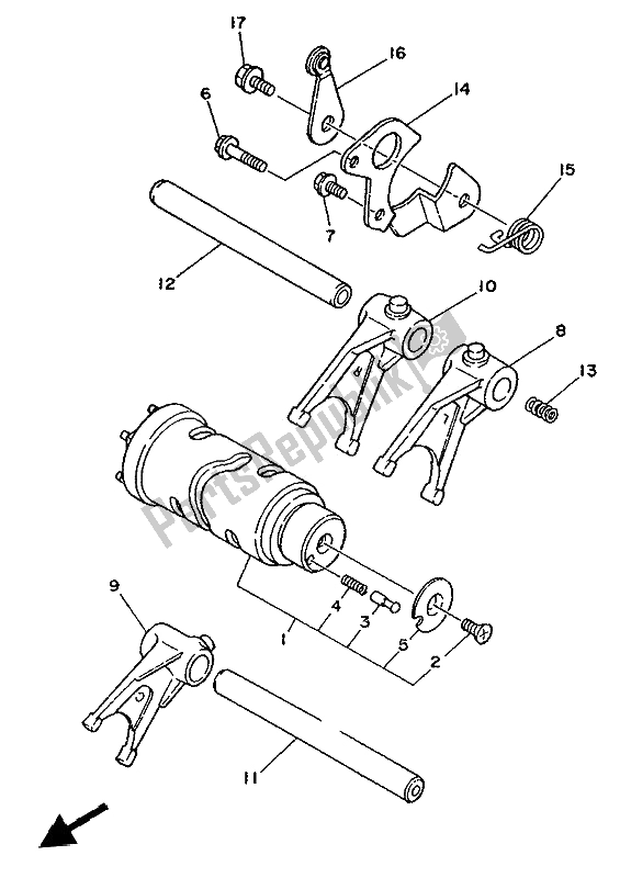 Toutes les pièces pour le Came Et Fourchette De Changement De Vitesse du Yamaha XTZ 750 Supertenere 1993