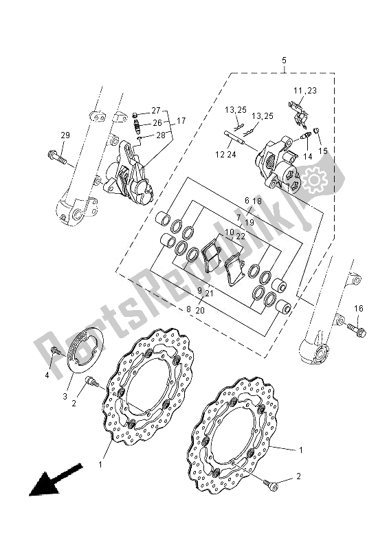 Tutte le parti per il Pinza Freno Anteriore del Yamaha MT 07A 700 2014