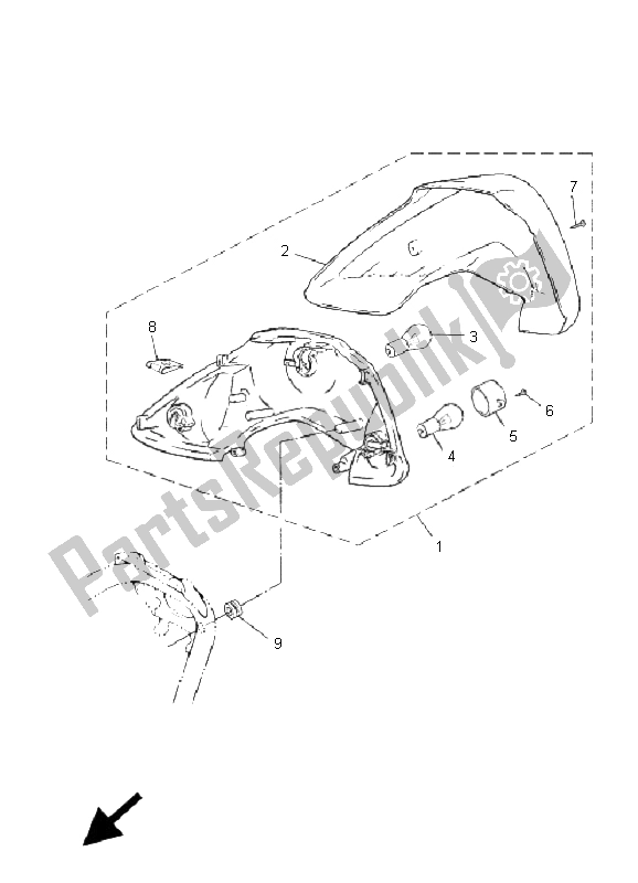 All parts for the Taillight of the Yamaha CS 50R AC JOG 2009