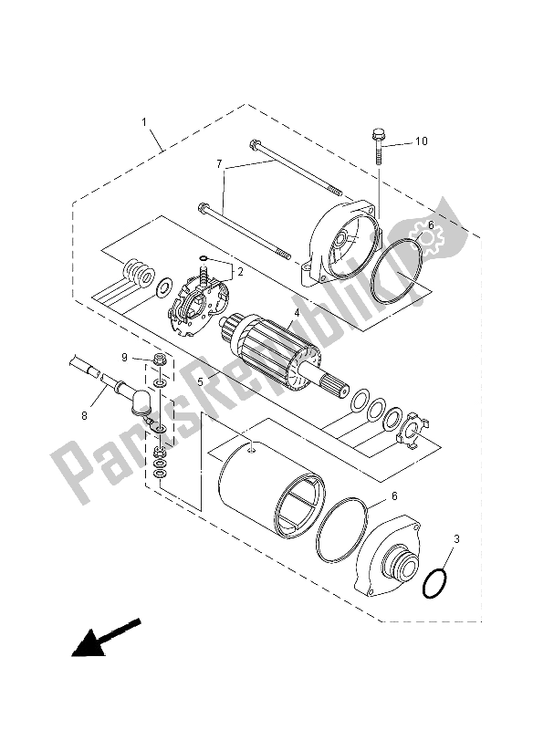 Tutte le parti per il Motore Di Avviamento del Yamaha YXR 700F 2012