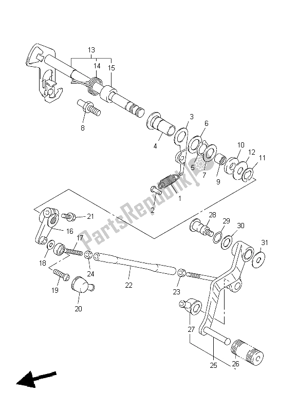 Todas las partes para Eje De Cambio de Yamaha FJR 1300A 2004